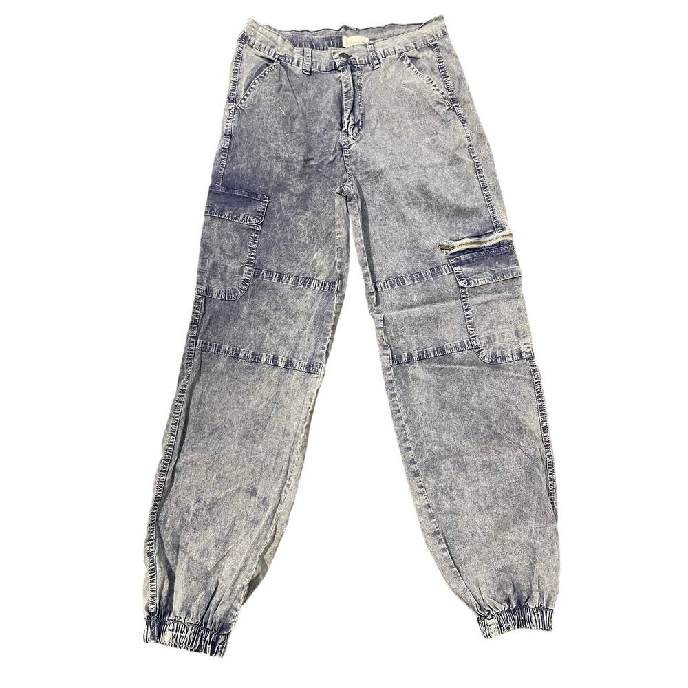 If It Were Me Mineral Wash Cargo Jogger Pants Women’s size Small Blue